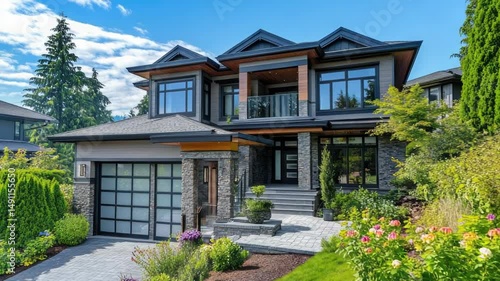 Wallpaper Mural A big house with multiple windows, suitable for architecture or real estate use Torontodigital.ca