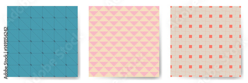 Geometric seamless patterns vector bundle. Art deco repeated ornaments with s...