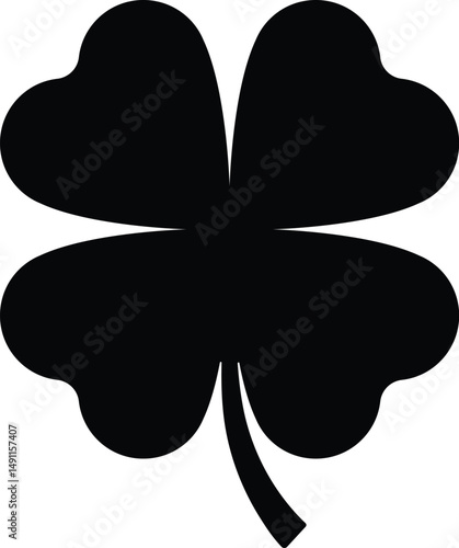 Four leaf good luck clover icon symbol