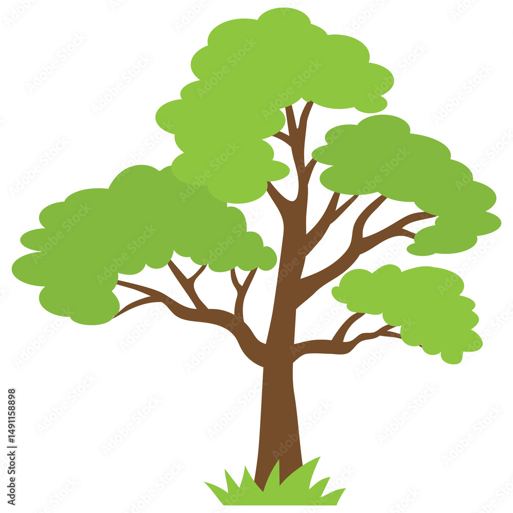 Obraz premium Forest tree vector cartoon illustration