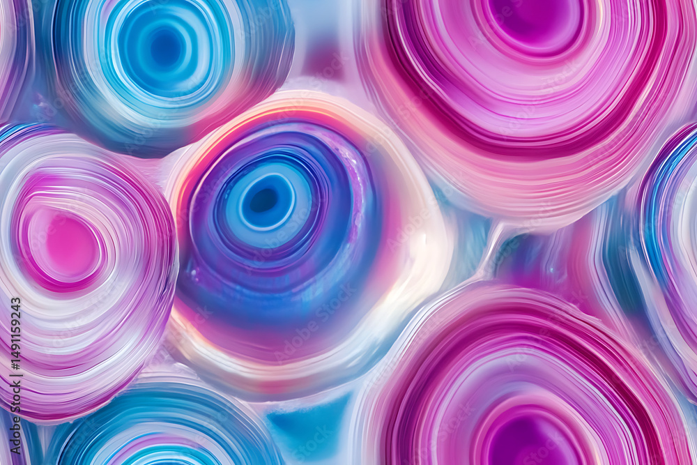 Fototapeta premium Abstract swirls of pink purple and blue tones creating a mesmerizing and fluid pattern design element