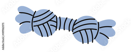 Puppy knotted toy hand drawn