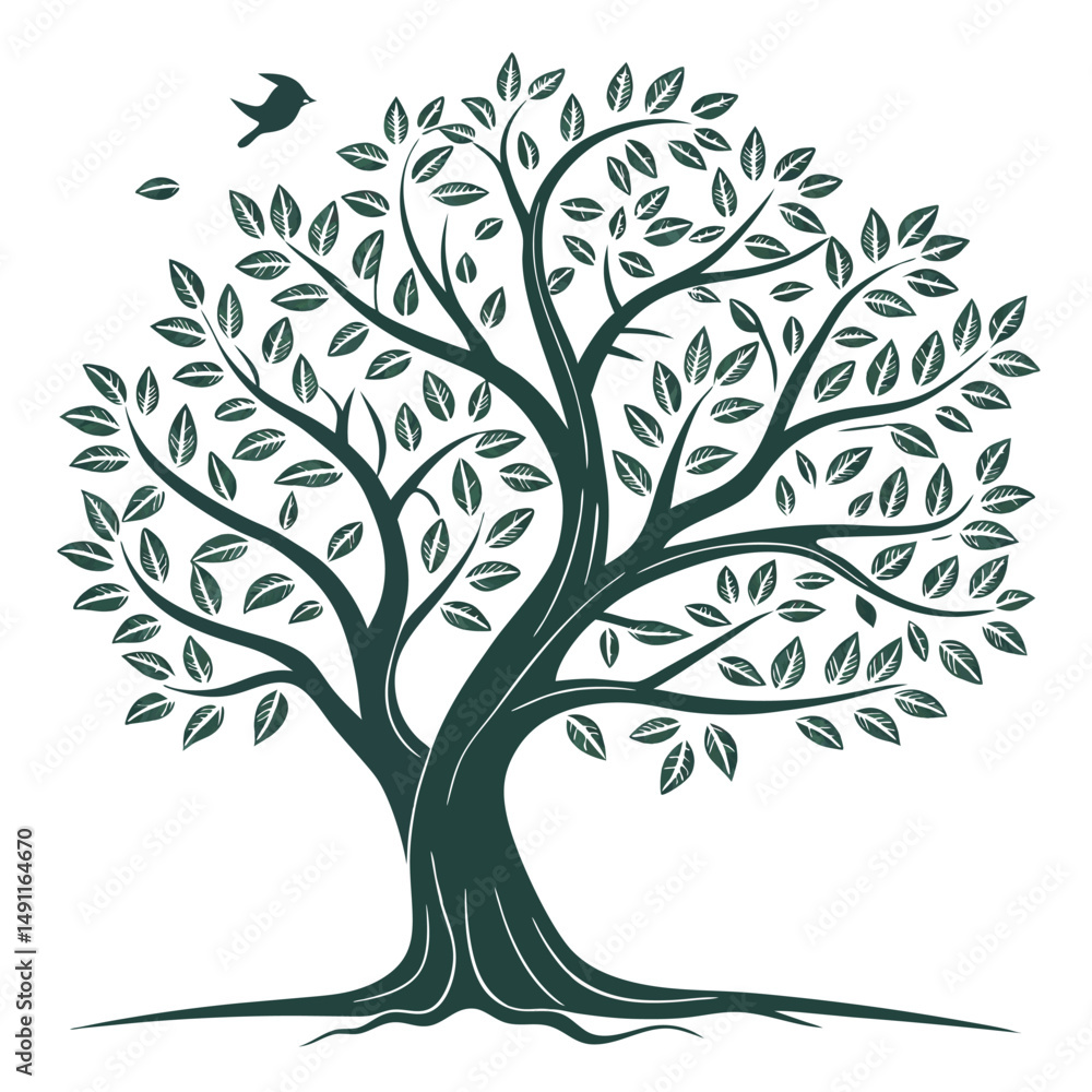 Obraz premium vector tree silhouette