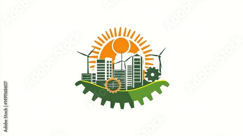 Sustainable urban development concept graphic design.