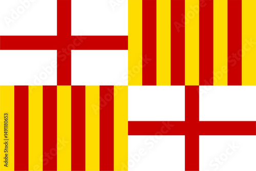 A vector illustration of the flag of Barcelona
