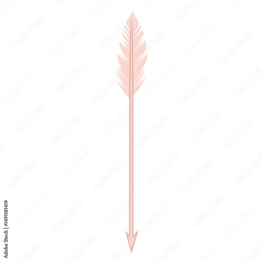 Minimalistic Arrow with Precise Linework in Soft Pink Isolated on Transparent Background Minimalistic Arrow with Precise Linework in Soft Pink Isolated on Transparent Background