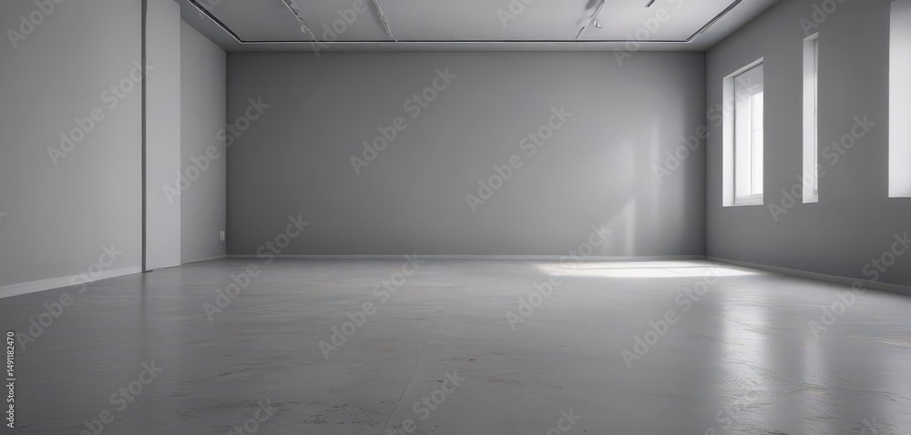 Fototapeta premium Empty grey gradient room, perfect for showcasing products or interiors , presentation, showcase, grey
