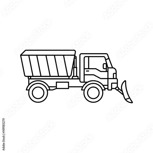Snowplow.Cartoon images of municipal vehicles. Illustrations of cars that serve the city. Equipment that brings comfort and benefits to those around them.