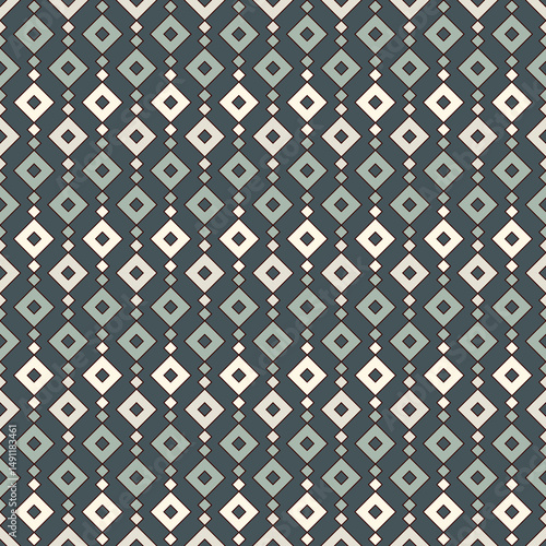 Ethnic, tribal seamless surface pattern. Repeated diamonds and rhombuses motif. Folk background. Folkloric wallpaper. Geometric ornament. Geo digital paper, textile print. Vector art