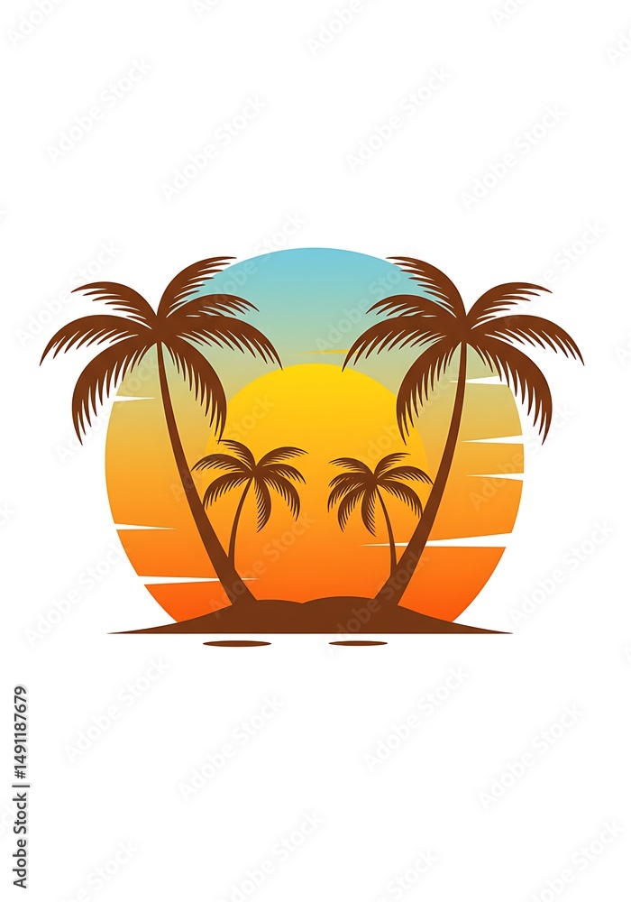 Fototapeta premium Sunset Paradise Isle