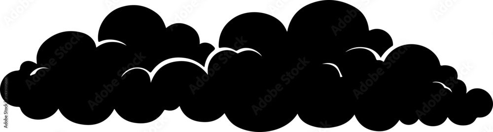 Silhouette Graphic of Cumulus Clouds Silhouette Graphic of Cumulus Clouds