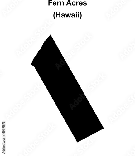 Fern Acres (Hawaii) blank outline map