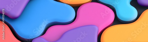 Abstract design with vibrant, fluid forms.