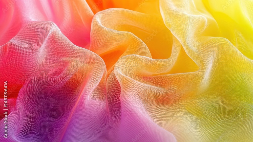 Obraz premium Vibrant and Colorful Fluid Fabric Texture in Warm Tones