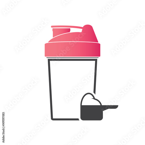Protein shaker. Sport shaker bottle icon