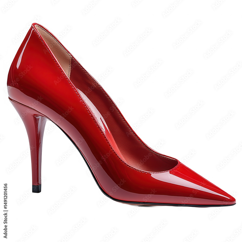 Shop red patent leather high heel pointed toe pumps for women online now on transparent background Shop red patent leather high heel pointed toe pumps for women online now on transparent background