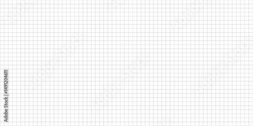 Abstract modern background white tile. White sheet of paper background. Graph grid paper. Grid lines on white paper. Black grid square graph line on white paper. Vector-editable mockup illustration.