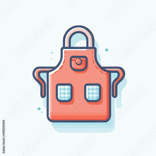 apron, illustration, chef, kitchen, uniform, isolated, restaurant, cook, cooking, vector, culinary, design, food, fabric, background, apparel, work, woman, white, waiter, black, clothing, clothes, ico