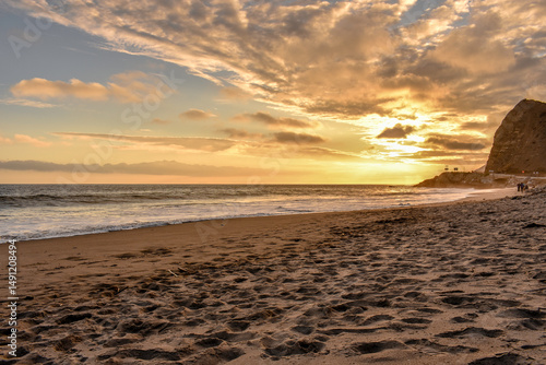 Sunset on the beach at sycamore cove beach, Malibu, California