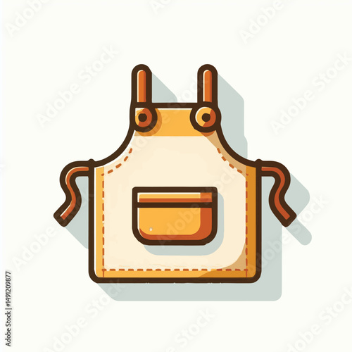 apron, illustration, chef, kitchen, uniform, isolated, restaurant, cook, cooking, vector, culinary, design, food, fabric, background, apparel, work, woman, white, waiter, black, clothing, clothes, ico