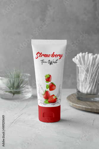 Cream Tube Mockup Isolated