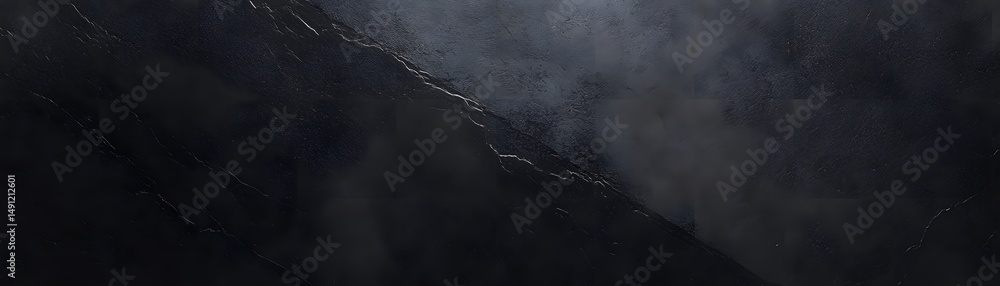 Fototapeta premium Dark, misty landscape view from above.