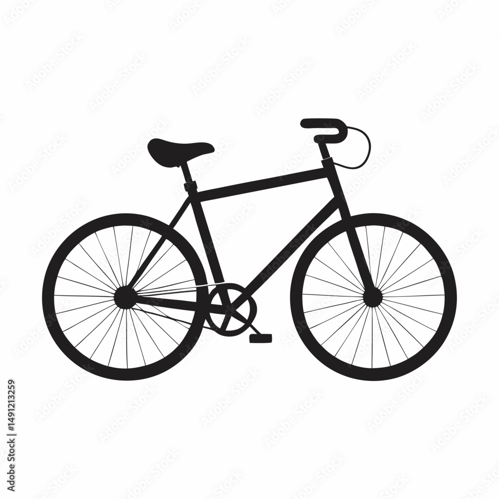 Obraz premium Urbanite Vector Bike Logo Icon Sleek Cyclist Black Bicycle Emblem