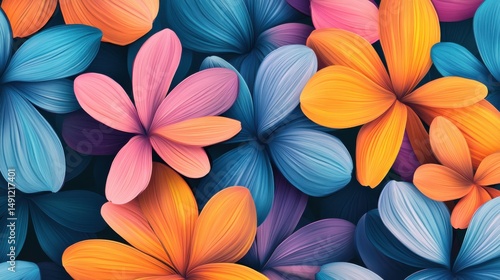 Wallpaper Mural Colorful Floral Background with Soft Petals and Vibrant Hues Torontodigital.ca