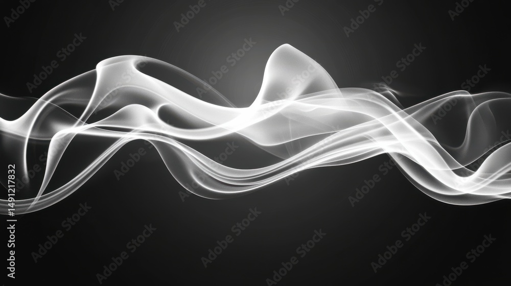 Fototapeta premium Ethereal White Smoke Flowing Against a Dark Background