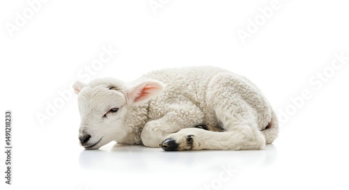 Sleeping lamb portrait