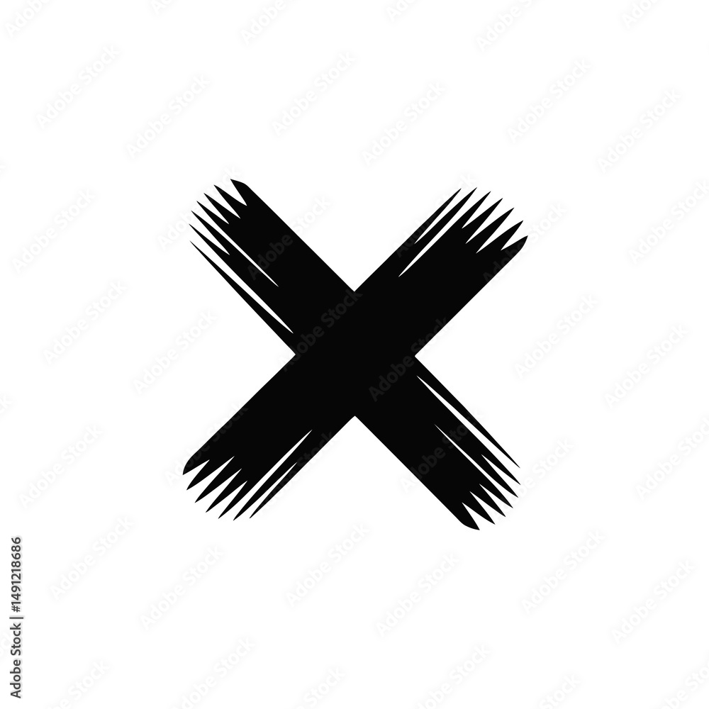 A bold, black brushstroke X A bold, black brushstroke X