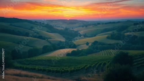 Wallpaper Mural Overhead perspective of lovely vineyards and fields. Torontodigital.ca