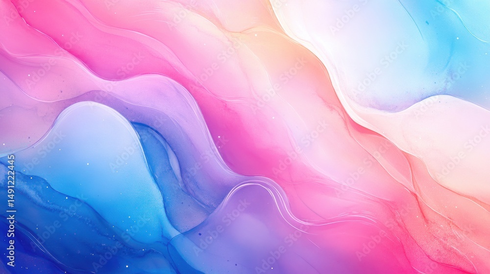 Obraz premium Abstract Fluid Waves in Vibrant Pink and Blue Tones for Design