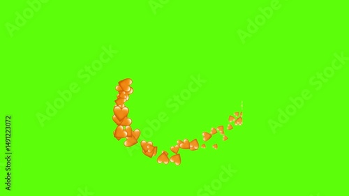 Heart animation green screen love motion graphics