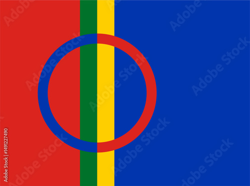 Vector illustration of the Sami people's flag