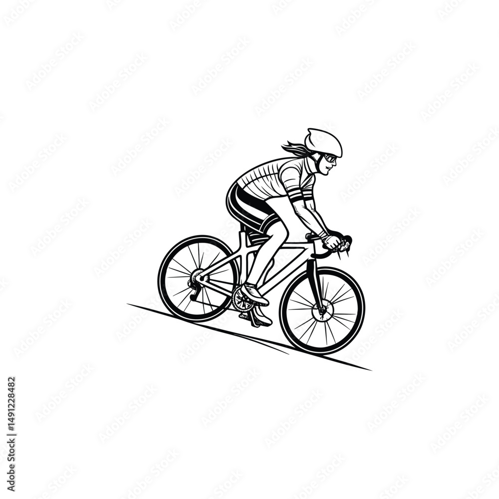 Obraz premium silhouette of a man riding bicycle