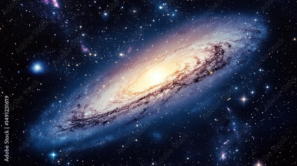 Fototapeta premium Majestic Galaxy in Space with Stars and Cosmic Dust