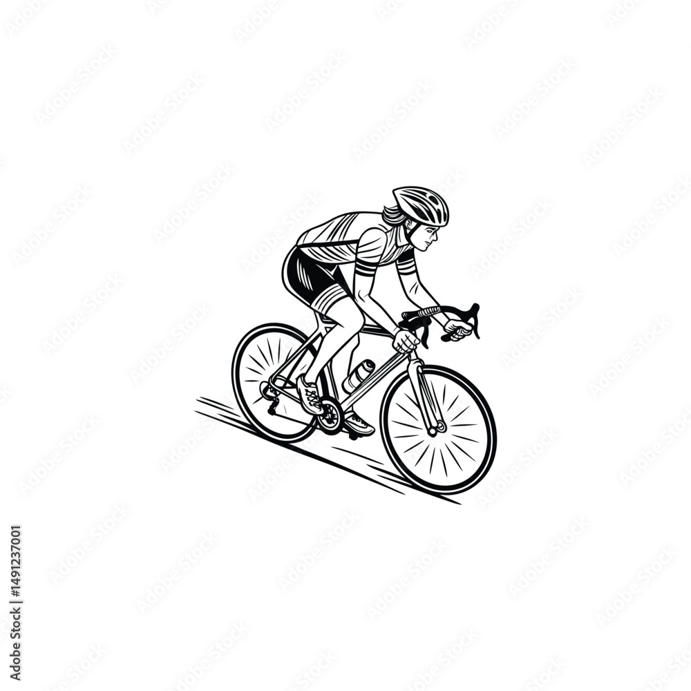 Obraz premium silhouette of a man riding bicycle