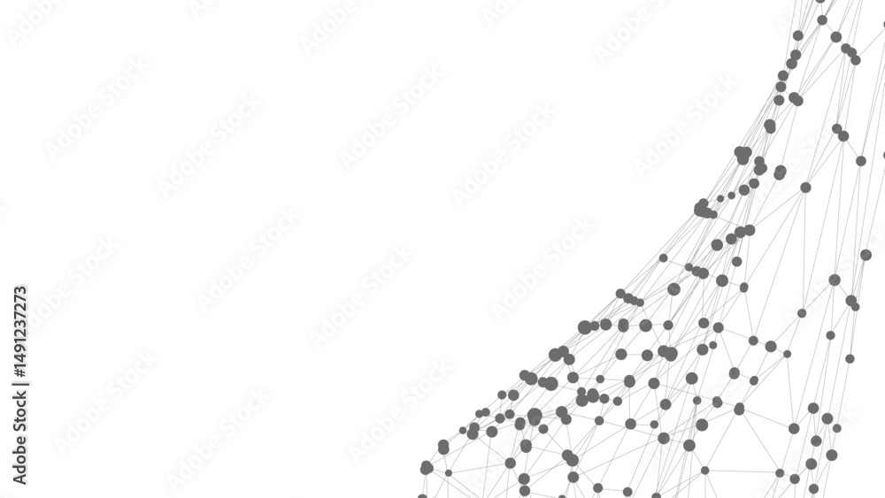 Fototapeta premium Dots connected by lines. Abstract wave. Minimalist mesh. Abstract polygonal shape.
