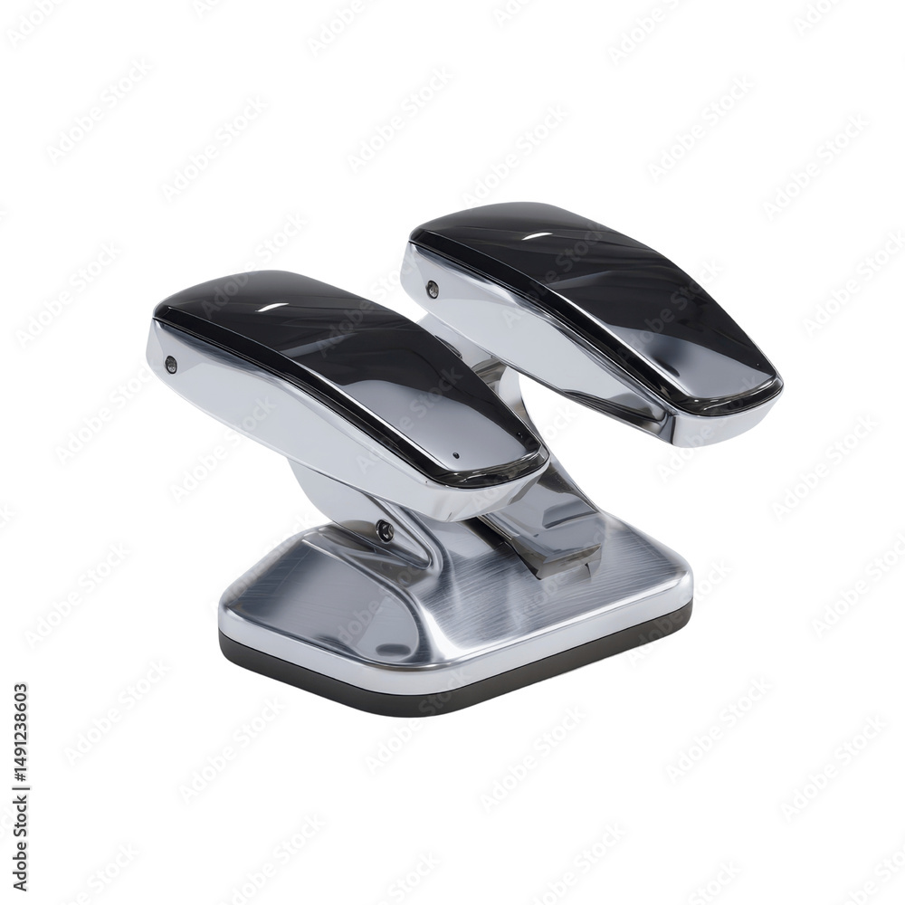Modern Double-Hole Puncher Sleek Silver and Black Office Tool Modern Double-Hole Puncher Sleek Silver and Black Office Tool