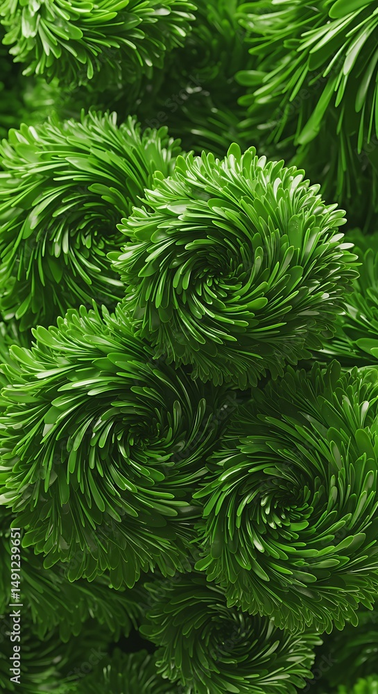 Fototapeta premium Emerald Swirls: Lush 3D Render of Textured Green Forms