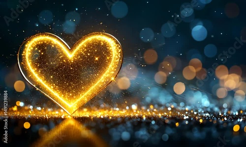 Golden Heart-shaped Light Spots