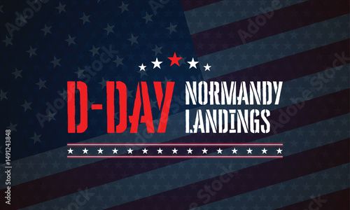 Vertical Flag Inspired D Day Banner Background Design