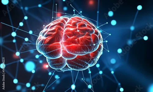 Blue-Red Brain Connection Map