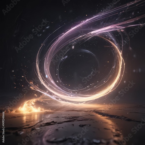 Swirling, luminous streaks of light create an ethereal, otherworldly scene ,  dreamlike,  surreal,  background