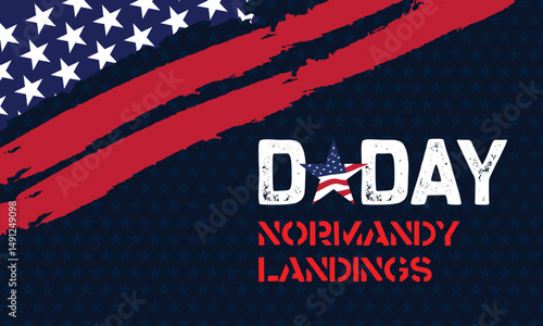 Classic D Day Normandy Tribute with Subtle Stars Banner Background