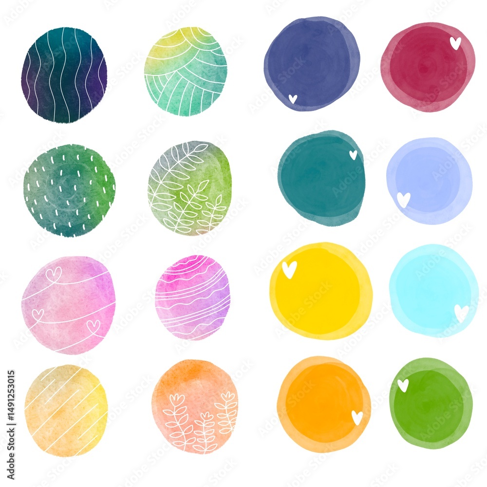 Set coloured paint spots stickers for fabrics and textiles and linens and gifts and cards and kids and hobbies Set coloured paint spots stickers for fabrics and textiles and linens and gifts and cards and kids and hobbies