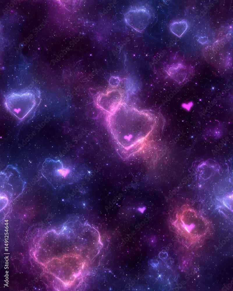 Fototapeta premium Heart Background Nebula - Valentine's Day Background