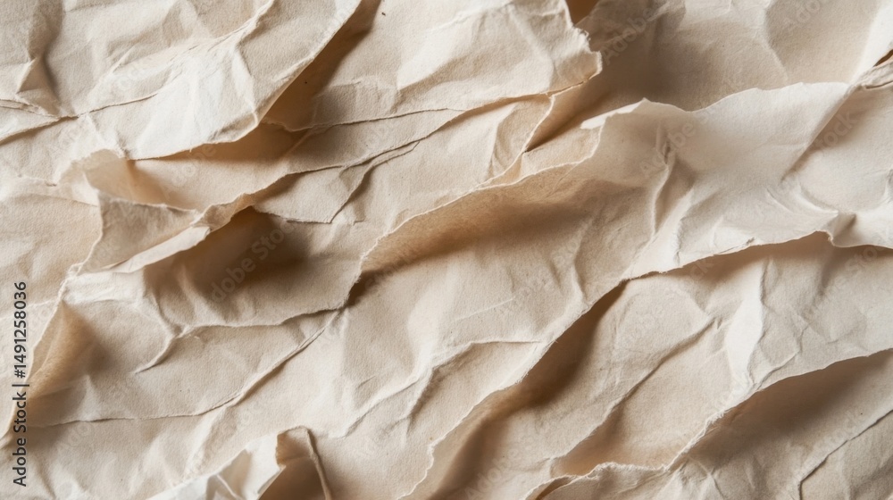 Obraz premium Crumpled Texture of Brown Wrinkled Paper for Creative Backgrounds
