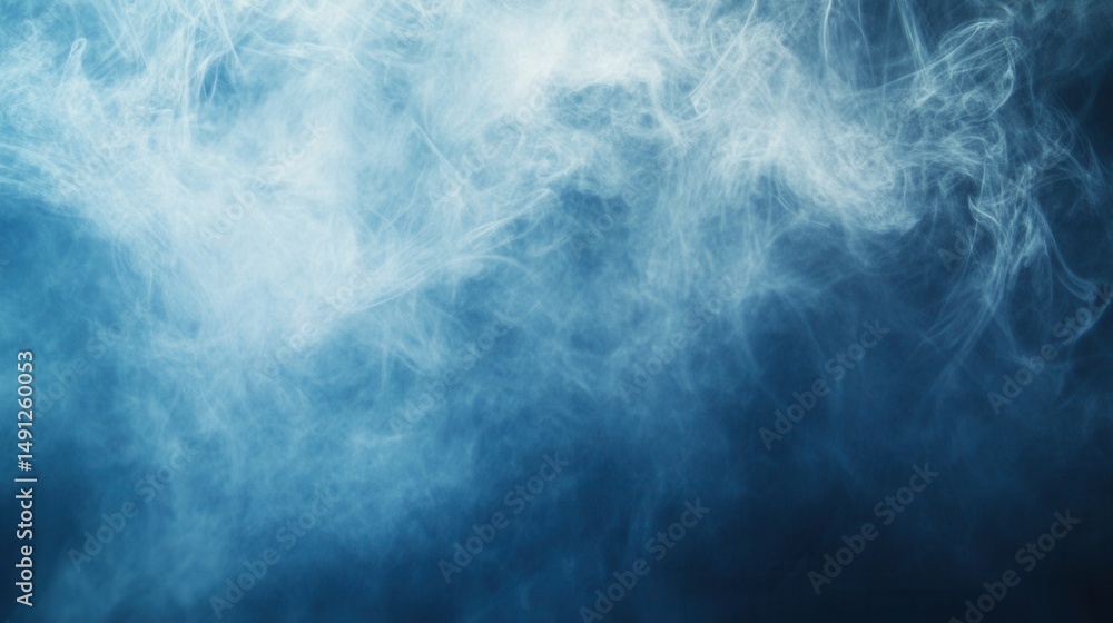 Obraz premium Serene Blue Smoke Background with Soft Flowing Patterns and Texture